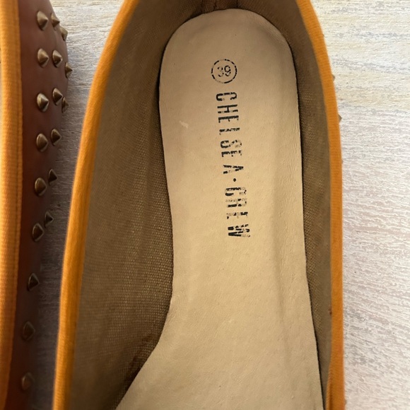 Chelsea Crew Women’s Stallion Brown Tan Studded Flats Loafers 39 - Picture 5 of 9